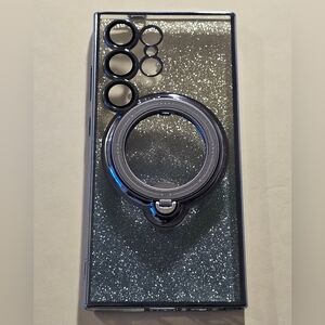 Glitter Silver Phone Case with Ring Holder